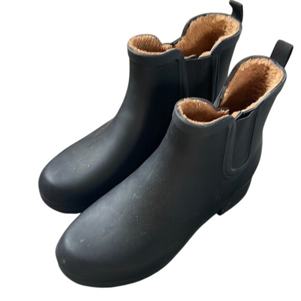 Chooka Black Winter Rain Boots with Chelsea Style women's size‎ 10